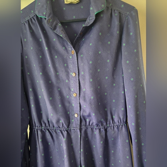 Vintage Schrader Sport Blue Long Sleeve Dress - Picture 6 of 7